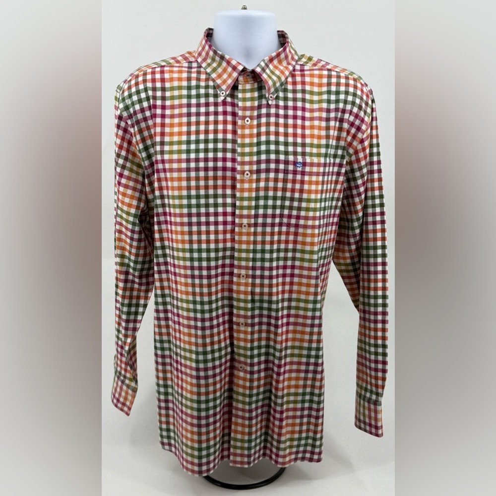 Southern Tide Shirt Classic Fit Men’s XL Multicolor Check Long Sleeve B/D